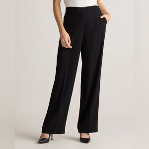 Quince Black stretch crêpe classic trouser pant